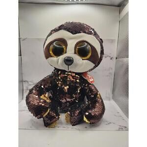2019 TY FLIPPABLES DANGLER the Sloth Medium 9" Changing Sequins